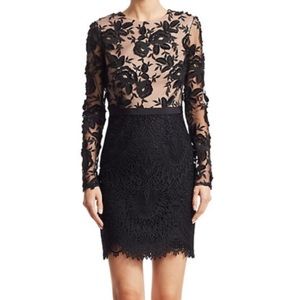 ML MONIQUE LHUILLIER Calypso Lace Cocktail Dress